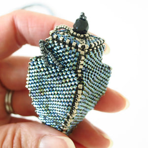 Amphora Amulet Bag, Metallic Blue