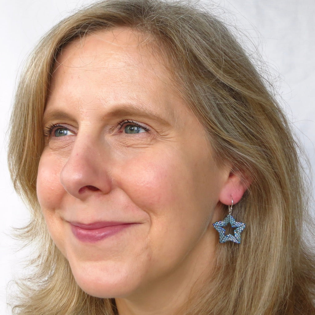 Beaded Open Star Earrings