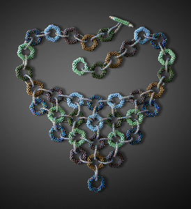 Hexagonal Links Bib Necklace